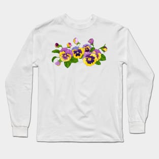 Bouquet of pansies, violets Long Sleeve T-Shirt